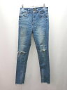 ◇ jeanasis デニム ジーンズ ダメージ加工 切りっぱなし スキニー ジップフライ パンツ サイズS ブルー レディース E 【中古】(4)