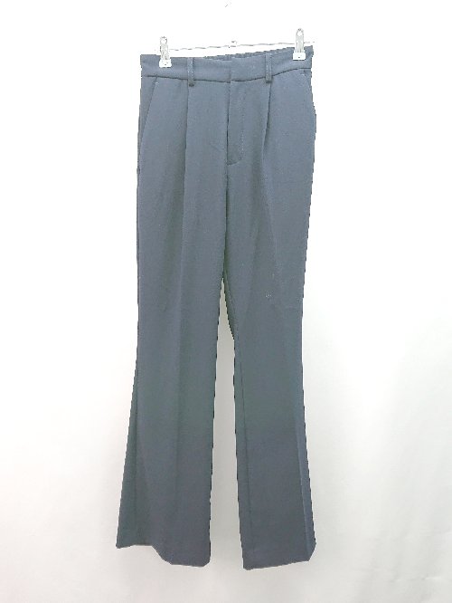 ◇ Simplicite タック センタープレス オフィスカジュアル ジップフライ パンツ サイズ36 ネイビー レディース E 【中古】