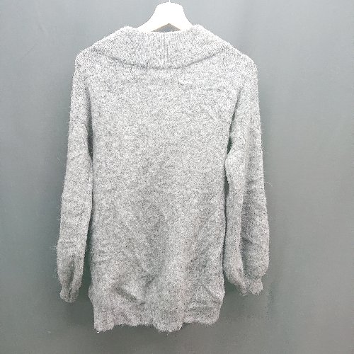 ◇ MIELI INVARIANT モックネック ケーブル 起毛 ストレッチ 秋冬物 長袖 モヘヤニット サイズF グレー レディース E 【中古】