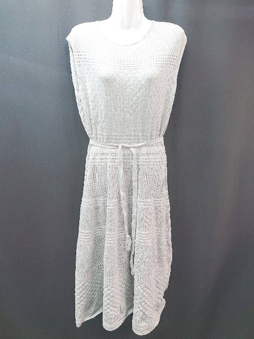 ◇ ◎ ABITOKYO アビトーキョー ウエストゴム ニット 裏地あり ロング ワンピース サイズ0 ライトブルー レディース E 【中古】