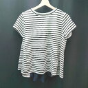 ◇ ROPE PICNIC ボーダー柄 ストレッチ素材 異素材 半袖 カットソー サイズ38 ホワイト ブラック ネイビー レディース E 【中古】(4)