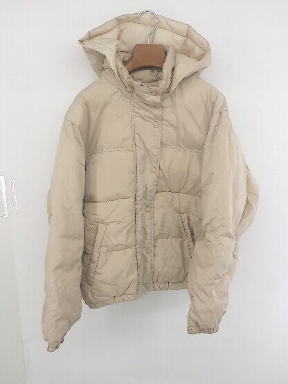 ◇ w closet ダブルクローゼット フード付 大人女子 長袖 中綿 ジップアップ ジャケット サイズF ベージュ レディース P 【中古】