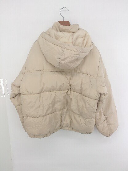 ◇ w closet ダブルクローゼット フード付 大人女子 長袖 中綿 ジップアップ ジャケット サイズF ベージュ レディース P 【中古】