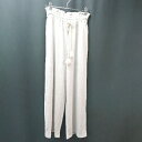 ◇ ◎ Chez toi シェトワ ウエストゴム フリル シンプル ゆったり ワイドパンツ サイズF アイボリー レディース E 【中古】
