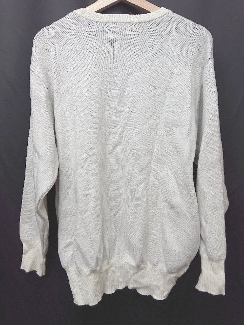 ◇ GLOBAL WORK グローバルワーク ロゴ 長袖 ニット セーター サイズL ホワイト ブラック メンズ P 【中古】