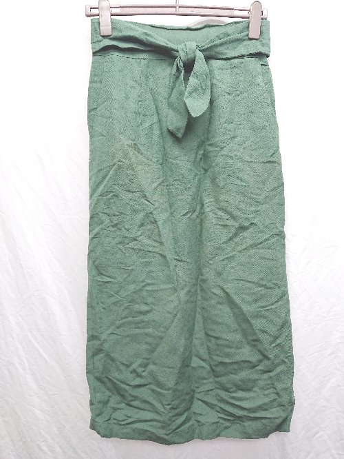 ◇ Loulou Willoughby ルルウィルビー ロング丈 ナロー スカート サイズ1 グリーン レディース P 【中古】