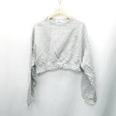 ◇ NICE CLAUP ナイスクラップ 裏地ボア生地 長袖 ショート丈トレーナー サイズF グレー レディース E 【中古】
