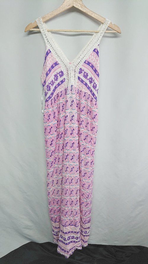 ◇ RUSTY ラスティ 花柄 - ロング丈 ワンピース サイズM ピンク レディース E 【中古】