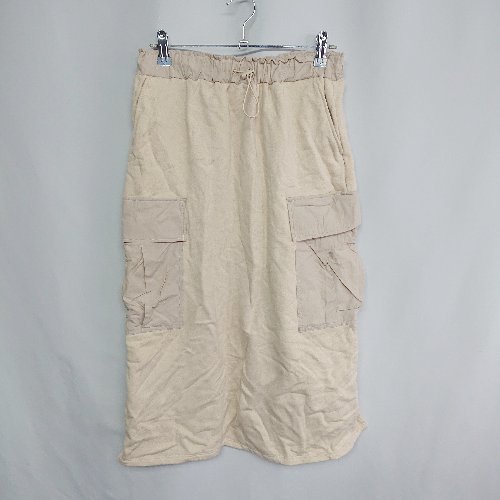 ◇ EKAL エカル ウエストゴム マキシ カーゴ スカート サイズ1 ベージュ レディース E 【中古】