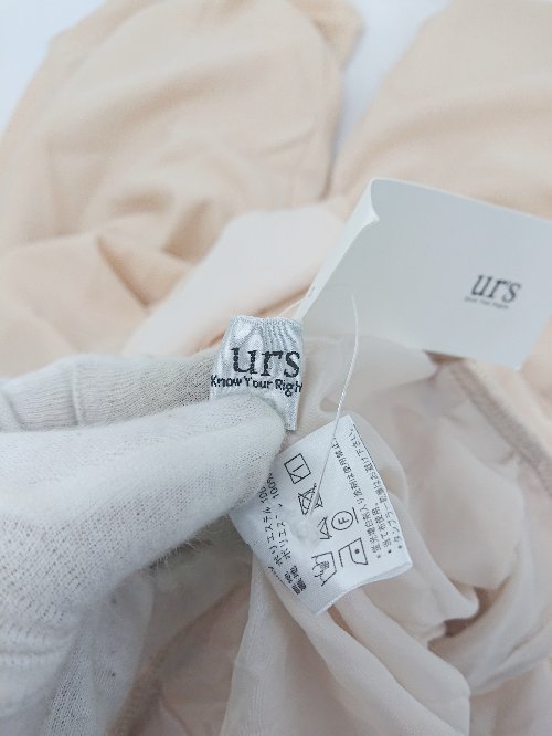◇ ◎ ●未使用● ur's ユアーズ Vネック フリル 長袖 オールインワン サイズS ライトベージュ系 レディース P 【中古】
