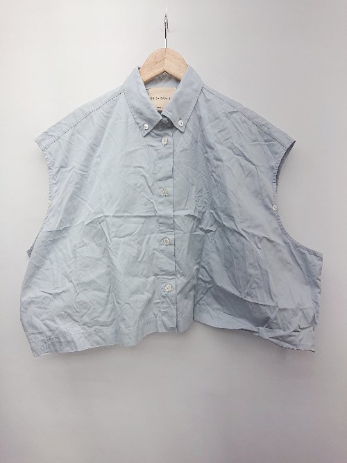 ◇ ERIKA CAVALLINI イタリア製 涼しげ フレンチスリーブ シャツ ブラウス サイズ38 ライトブルー系 レディース P 【中古】
