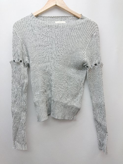 ◇ who's who Chico フーズフーチコ 2WAY 長袖 リブニット カットソー サイズF グレー レディース P 【中古】
