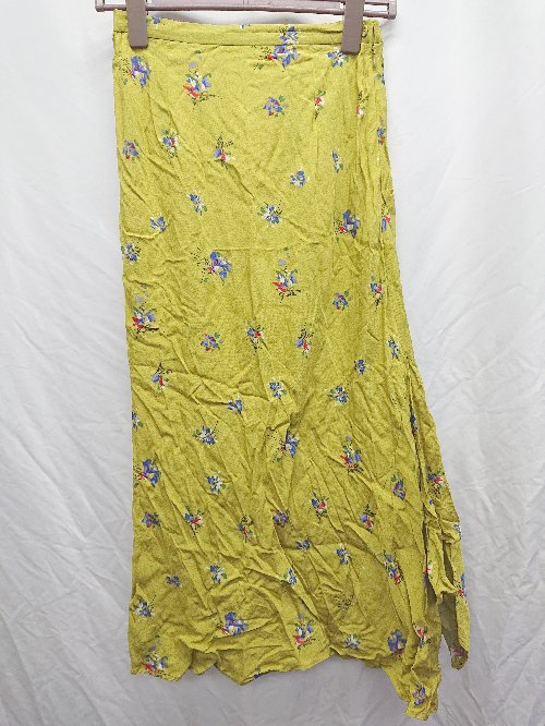 ◇ URBAN RESEARCH アーバンリサーチ 花柄 膝下丈 マーメイド スカート サイズF ライトグリーン レディース P 【中古】