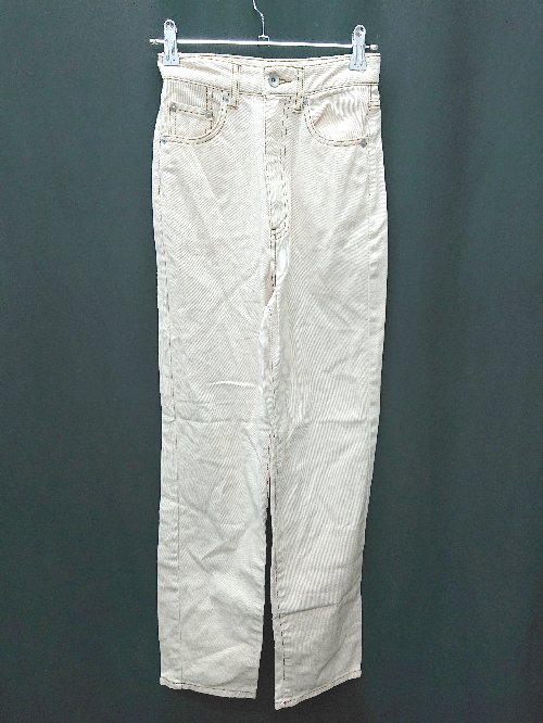 ◇ VENCE EXCHANGE ヴェンス エクスチェンジ コットン100％ デニム　パンツ サイズXS クリーム系 レディース P 【中古】(4)