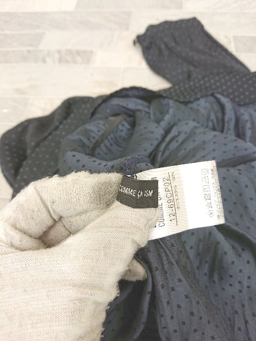 ◇ COMME CA ISM コムサイズム ドット 水玉 長袖 チュニック サイズ9 ネイビー レディース P 【中古】