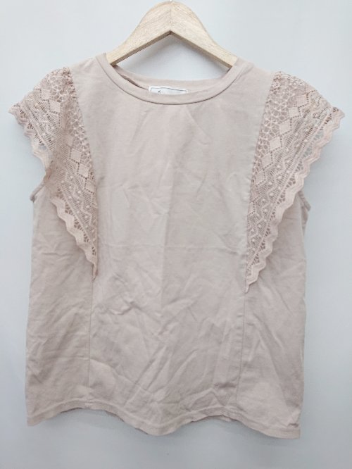 ◇ ROPE PICNIC ロペピクニック コットン 袖レース ノースリーブ カットソー サイズ38 ベージュ レディース P 【中古】