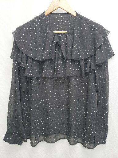◇ AMERICAN HOLIC アメリカン ホリック ドット柄 長袖 ブラウス サイズM ブラック レディース P 【中古】 ◇ AMERICAN HOLIC アメリカン ホリック ドット柄 長袖 ブラウス サイズM ブラック レディース P 【中古】