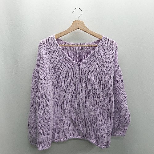 ◇ ⊇ JEANASIS ジーナシス Vネック 長袖 ニット サイズF ラベンダー レディース E 【中古】 ◇ ⊇ JEANASIS ジーナシス Vネック 長袖 ニット サイズF ラベンダー レディース E 【中古】