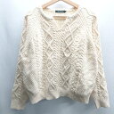 ◇ ⊇ AMERICAN HOLIC アメリカン ホリック ウール素材 長袖 ニット サイズM ベージュ レディース E 【中古】