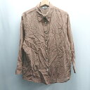 ◇ ⊂ UNIQLO ユニクロ コットン100% 長袖 ポロシャツ サイズXL ブラウン レディース E 【中古】