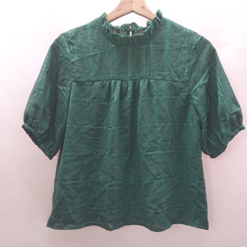 ◇ ⊂ MAJESTIC LEGON マジェスティックレゴン 総柄 五分袖 ブラウス サイズS グリーン系 レディース E 【中古】 ◇ ⊂ MAJESTIC LEGON マジェスティックレゴン 総柄 五分袖 ブラウス サイズS グリーン系 レディース E 【中古】