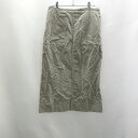 ◇ ⊇ Dessin コーデュロイ ロゴ刺? 膝丈 タイト スカート サイズ3 ベージュ レディース E 【中古】(4)