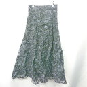 ◇ Θ GRL グレイル 花柄 ロング フレア スカート サイズL ブラック系 レディース E 【中古】