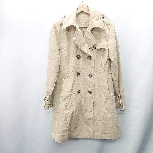 ◇ ⊇ RyuRyu リュリュ 長袖 ステンカラーコート サイズM ベージュ レディース E 【中古】