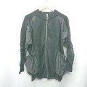 ◇ ⊇ RAG'S CHANGE 切り替えデザイン ギャザー加工 長袖 パーカー サイズM-L ブラック レディース E 【中古】