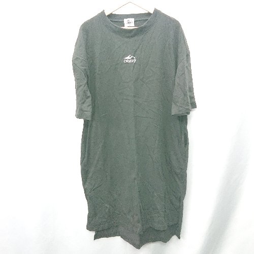 ◇ ⊂ CAMP7 キャンプセブン コットン100% 半袖 膝丈 ワンピース サイズM ブラック レディース E 【中古】