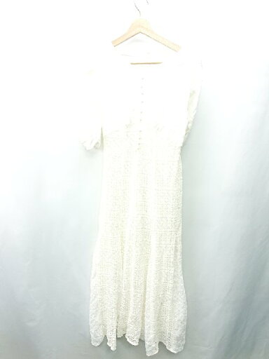 ◇ ⊂ natural couture ナチュラルクチュール レース装飾 半袖 ロング丈 ワンピース サイズF ホワイト レディース E 【中古】 ◇ ⊂ natural couture ナチュラルクチュール レース装飾 半袖 ロング丈 ワンピース サイズF ホワイト レディース E 【中古】