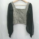 ◇ ⊂ snidel スナイデル ストライプ 長袖 カットソー サイズF ブラック系 レディース E 【中古】(4)