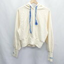 ◇ ⊇ Miette ロゴ刺? 長袖 パーカー サイズF クリーム ブルー レディース E 【中古】