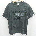 ◇ ⊂ Reebok フロッキープリント ボアロゴ ナナミカコラボ 半袖 Tシャツ サイズS ブラック系 メンズ レディース E 【中古】