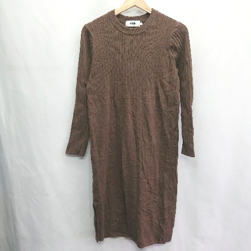 ◇ ⊇ AZUL BY MOUSSY アズールバイマウジー 長袖 膝下丈 ワンピース サイズS ブラウン レディース E 【中古】