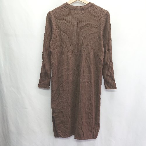 ◇ ⊇ AZUL BY MOUSSY アズールバイマウジー 長袖 膝下丈 ワンピース サイズS ブラウン レディース E 【中古】