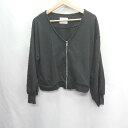 ◇ ⊇ Discoat ジップアップ 長袖 パーカー サイズF ブラック レディース E 【中古】