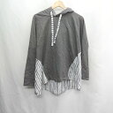 ◇ ⊂ n'OrLABEL ノアールレーベル 綿混合 長袖 パーカー サイズF グレー系 レディース E 【中古】