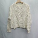 ◇ ⊇ Le coeur blanc パプコーン編み 長袖 ケーブルニット サイズ38 オフホワイト レディース E 【中古】(4)