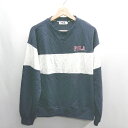 ◇ ⊇ FILA フィラ ロゴ刺繍 長袖 スウェットトレーナー サイズM ネイビー系 レディース E 【中古】