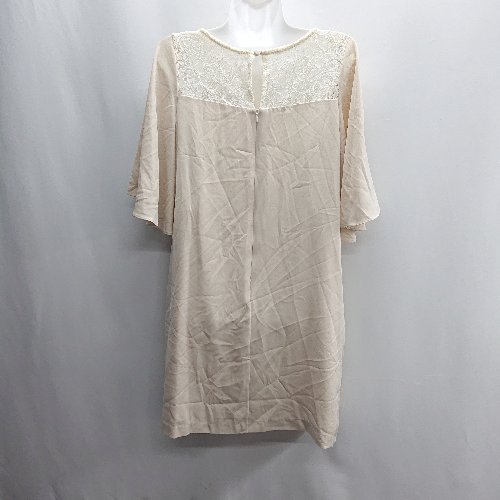 ◇ ⊂ DRESS LAB ドレスラボ 半袖 ひざ丈 ワンピース サイズM ベージュ系 レディース E 【中古】