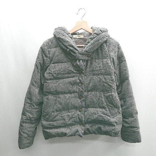 ◇ ⊇ aug 長袖 中綿ダウンコート サイズF グレー レディース E 【中古】