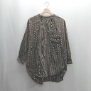 ◇ ⊂ YECCA VECCA イェッカ ヴェッカ コットン系 ストライプ柄 長袖 シャツ サイズL ダークブラウン レディース E 【中古】(4)