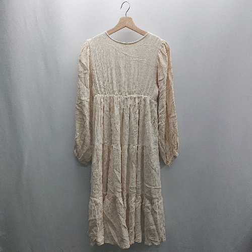 ◇ ⊇ moi tytto　モイテュット コットン100% 長袖 マキシ ワンピース サイズS アイボリー系 レディース E 【中古】