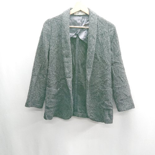 ◇ ⊇ BEAUTY & YOUTH UNITED ARROWS 長袖 ノーカラージャケット サイズ表記なし ダークグレー レディース E 【中古】