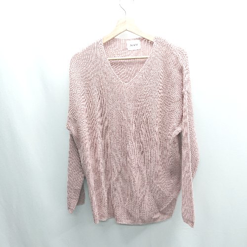 ◇ ⊇ ACYM Vネック 長袖 ニット セーター サイズF ピンク レディース E 【中古】