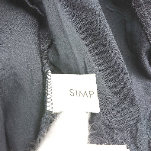 ◇ ⊂ Simplicite サンプリシテ 鍵編み 半袖 チュニック 表記なし ブラック レディース E 【中古】