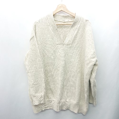 ■ ⊇ La-gemme Vネック 長袖 ニット サイズ表記なし ベージュ レディース E 【中古】 ■ ⊇ La-gemme Vネック 長袖 ニット サイズ表記なし ベージュ レディース E 【中古】