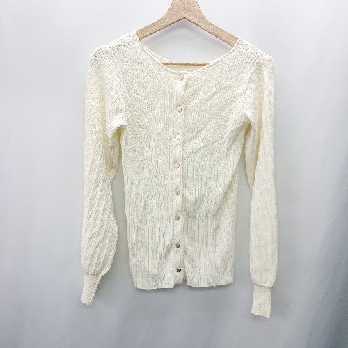 ◇ ⊇ BARNEYARDSTORM バックボタン 長袖 リブニット サイズ0 オフホワイト レディース E 【中古】
