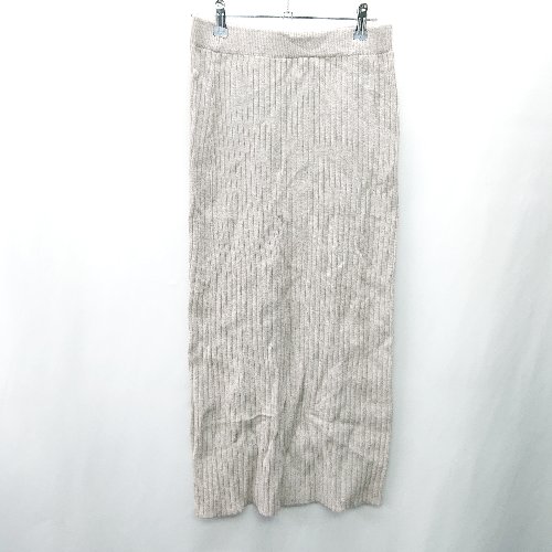 ◇ ⊇ apres jour mignon アプレジュールミニョン ニット ロング丈 タイト スカート サイズM ベージュ系 レディース E 【中古】